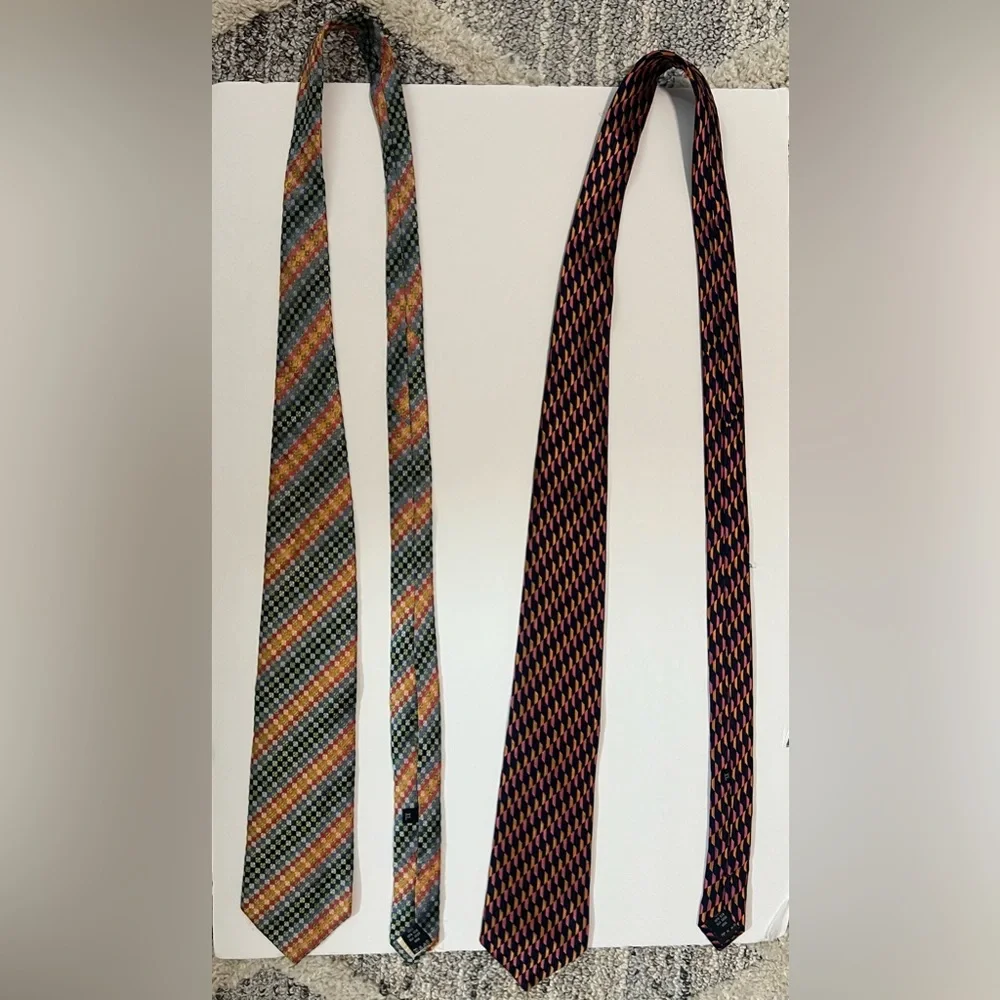 Bolgheri, Multicolor, Vibrant, Patterned,‎ 100% silk, XL size, Men's Ties